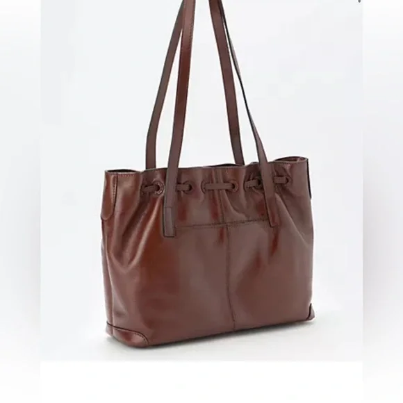 Patricia Nash Leather Drawstring Witney Large Bag Distressed Tan AUTHENTIC NWT - Picture 8 of 11